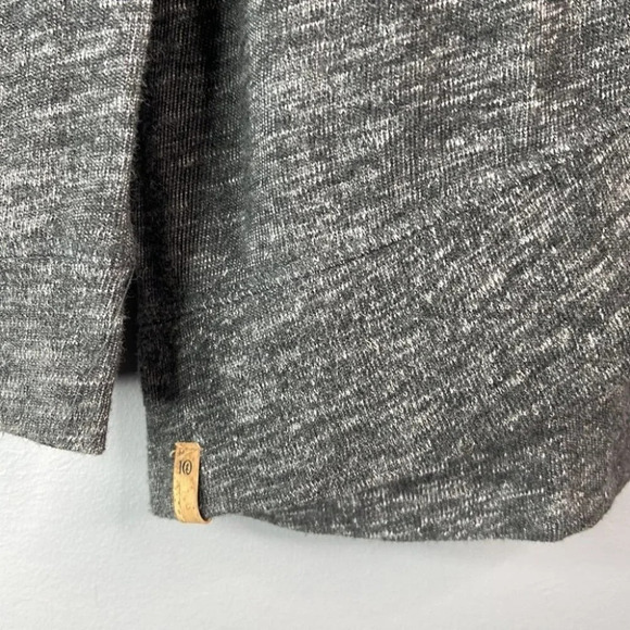 TENTREE Acre Sweater Organic Cotton Grey Longsleeve Marled Crossover Hem Size XS - Picture 5 of 10